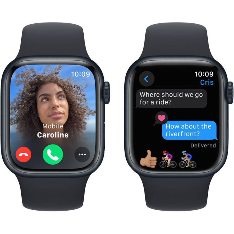 Смартгодинник Apple Watch Series 9 GPS 41mm Midnight Aluminium Case with Midnight Sport Band – M/L
