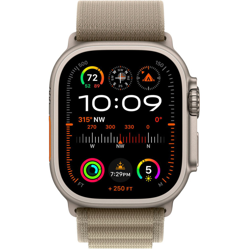 Смартгодинник Apple Watch Ultra 2 GPS + Cellular, 49mm Titanium Case with Olive Alpine Loop – Large